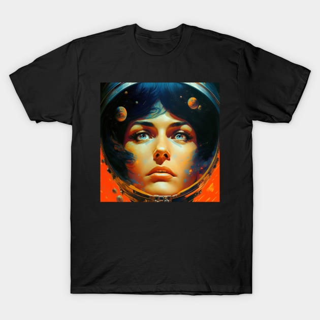 We Are Floating In Space - 19 - Sci-Fi Inspired Retro Artwork T-Shirt by saudade